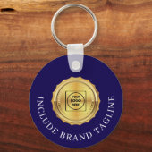 Navy Goud Vastgoed Logo Promo Sleutelhangers (Voorkant)