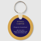 Navy Goud Vastgoed Logo Promo Sleutelhangers (Achterkant)
