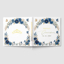 Navy Goud Vlinders Bloemstuk Quinceañera
