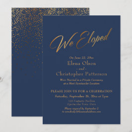 Navy & Goud We Zijn Gevlucht Script Confetti Ontva Kaart