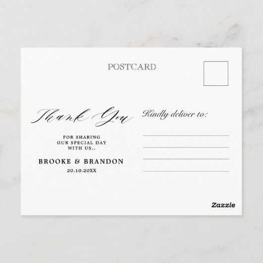 Navy Goud Wit Ivoor Geometrische Bruiloft Dank u Briefkaart (Achterkant)