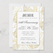 NAVY GOUD WITTE ROOS FLORALE ZAKELIJKE FEestEVENT Kaart (Voorkant)