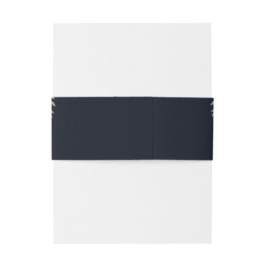 Navy Gouden Bloemenschildering Waterverf Bruiloft  Uitnodigingen Wikkel (Achterkant Voorbeeld)