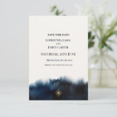 Navy Gouden Bruiloft Save The Date (Staand voorkant)