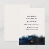 Navy Gouden Bruiloft Save The Date (Voorkant / Achterkant)