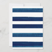 Navy gouden confetti thema feestuitnodiging kaart (Achterkant)