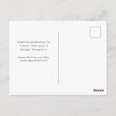 Navy gouden folie bloemen bruiloft briefkaart (Achterkant)