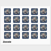 Navy Gouden Fotolijst 2026 Afgestudeerde Vierkante Sticker (Vel)
