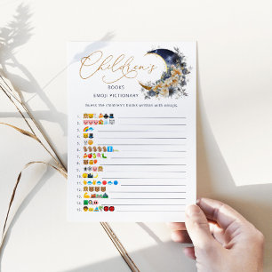 Navy gouden maan Childrens boeken emoji spel kaart