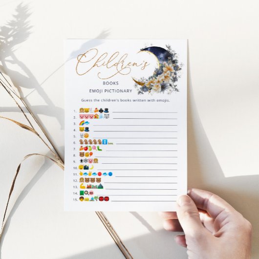 Navy gouden maan Childrens boeken emoji spel kaart