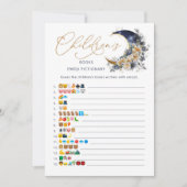 Navy gouden maan Childrens boeken emoji spel kaart (Voorkant)