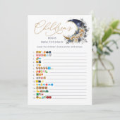Navy gouden maan Childrens boeken emoji spel kaart (Staand voorkant)