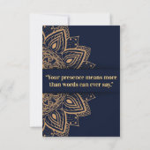 Navy & Gouden Mandala Uitnodiging (Achterkant)