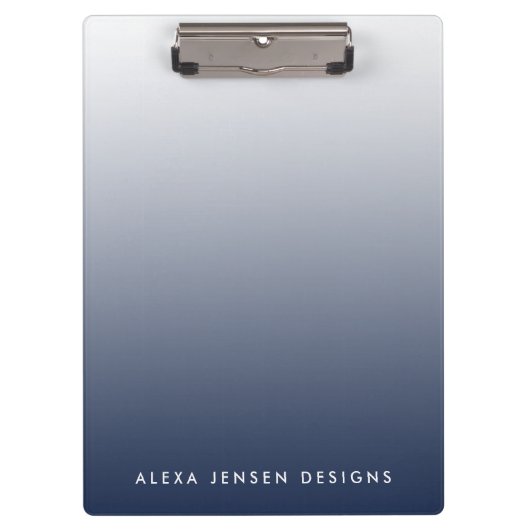 Navy Gradient Ombre gepersonaliseerd Klembord (Voorkant)