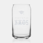 Navy Graduation Cap Gepersonaliseerd Eenvoudig Afs Blikvorm Glas (Achterkant)