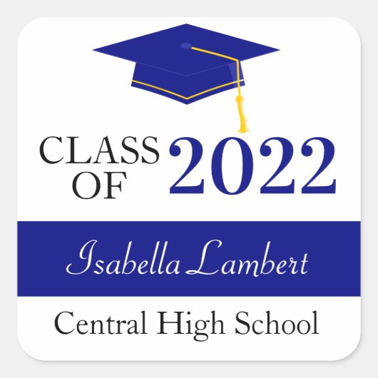 Navy Graduation Party Favor Dank u Labels (Voorkant)