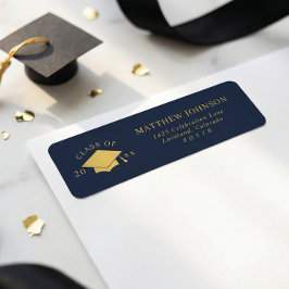 Navy Graduation Return Address Etiket