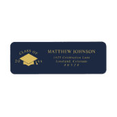 Navy Graduation Return Address Etiket (Voorkant)
