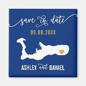 Navy Grand Cayman Wedding Save the Date Map Magneet (Voorkant)