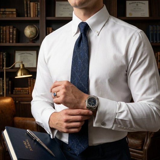 Navy & Graphite Executive Marmer Stropdas