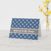 Navy Gray Modern Employee Welkom bij de Kaart van (Gele Bloem)