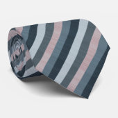 Navy Gray Pink Striped Stropdas (Opgerold)