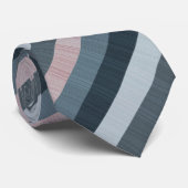 Navy Gray Pink Striped Stropdas (Opgerold)