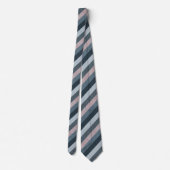 Navy Gray Pink Striped Stropdas (Achterkant)