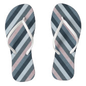 Navy Gray Pink Striped Teenslippers (Voetbed)