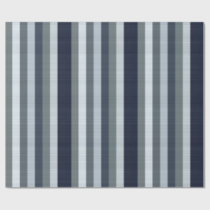 Navy Gray Stripes Cadeaupapier