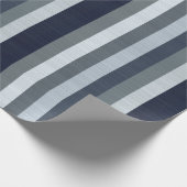 Navy Gray Stripes Cadeaupapier (Hoek)