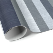 Navy Gray Stripes Cadeaupapier (Rol Hoek)