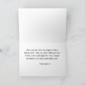 Navy Greek Key #2, omhuld met 3 inkt wijnmonogram Notitiekaartje (Binnen)