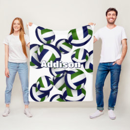 Navy Green Club Kleuren Volleybal Kamer Decor Fleece Deken