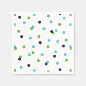 Navy Green en Turquoise Confetti Stippen Servet (Voorkant)
