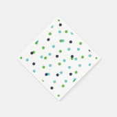 Navy Green en Turquoise Confetti Stippen Servet (Hoek)
