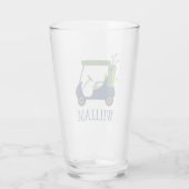 Navy & Green Golf Cart - gepersonaliseerde glastro Glas (Achterkant)