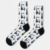 Navy & Green Golf Cart Pattern Socks Sokken (Links)