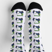 Navy & Green Golf Cart Pattern Socks Sokken (Top)