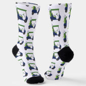 Navy & Green Golf Cart Pattern Socks Sokken (Gebogen)
