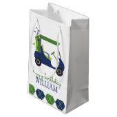 Navy & Green Golf Cart persoonlijke cadeautas (Achterkant Gekanteld)