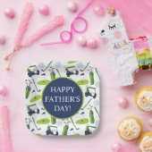 Navy & Green Golf gepersonaliseerd Papieren Bordje (Feest)