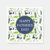 Navy & Green Golf gepersonaliseerd Servet (Voorkant)