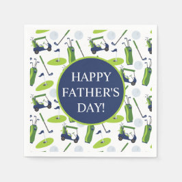 Navy & Green Golf gepersonaliseerd Servet