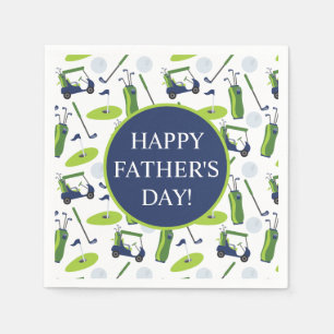 Navy & Green Golf gepersonaliseerd Servet