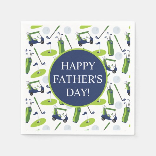 Navy & Green Golf gepersonaliseerd Servet (Voorkant)