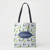 Navy & Green Golf gepersonaliseerd Tote Bag (Voorkant)
