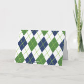 Navy & Green Golf - gepersonaliseerde gevouwen not Bedankkaart (Achterkant)