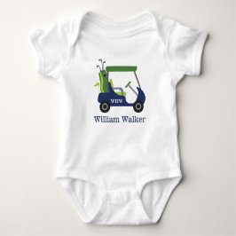 Navy & Green Golf Personalized Baby Bodysuit
