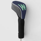 Navy Green Monogram Golfheadcover (Schuin)